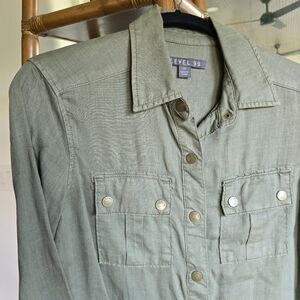 EUC Level99 Olive Green Blouse XS